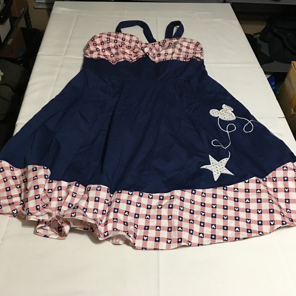 Disney Parks Dress Womens 1X All American Girl Blue Mickey Mouse Patriotic
